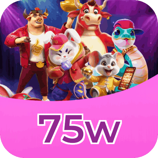 Interface do aplicativo 75w mostrando jogos disponíveis no iOS e Android